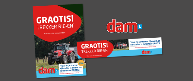 rijschool DAM banners flyers